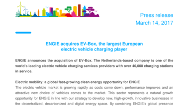 ENGIE acquires EV-Box, the largest European electric vehicle charging player