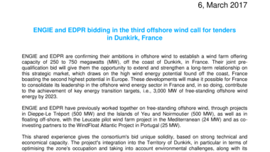 ENGIE and EDPR bidding in the third offshore wind call for tenders in Dunkirk, France