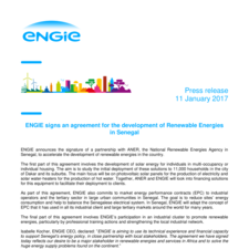 ENGIE signs an agreement for the development of Renewable Energies in Senegal