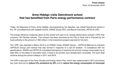 Anne Hidalgo visits Damrémont school that has benefited from Paris energy performance contract