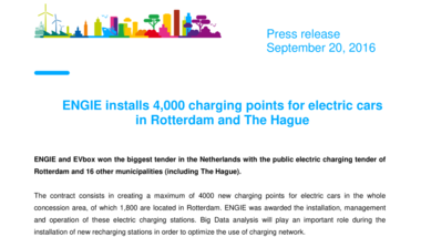 ENGIE installs 4,000 charging points for electric cars in Rotterdam and The Hague
