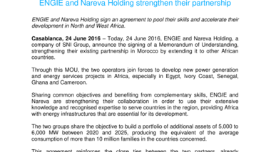 ENGIE and Nareva Holding strengthen their partnership
