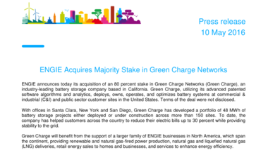 ENGIE Acquires Majority Stake in Green Charge Networks