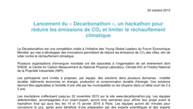 Lancement du «Décarbonathon», un hackathon pour réduire les émissions de CO2 et limiter le réchauffement climatique
