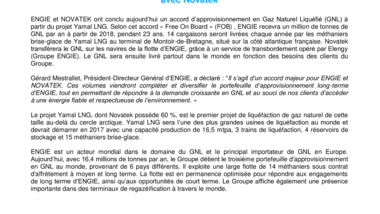 ENGIE signe un contrat d’approvisionnement long-terme en GNL avec Novatek