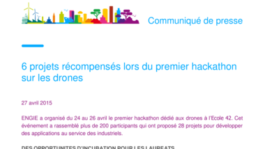 6 projets récompensés lors du premier hackathon sur les drones