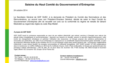 Saisine du Haut Comité du Gouvernement d’Entreprise