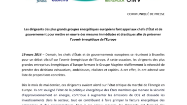 Les dirigeants des plus grands groupes énergétiques européens font appel aux chefs d’État et de gouvernement pour mettre en oeuvre des mesures immédiates et drastiques afin de préserver l’avenir énergétique de l’Europe