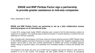 ENGIE and BNP Paribas Factor sign a partnership to provide greater assistance to mid-size companies