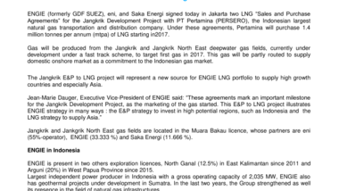 ENGIE signs its first Jangkrik LNG Sale & Purchase Agreements