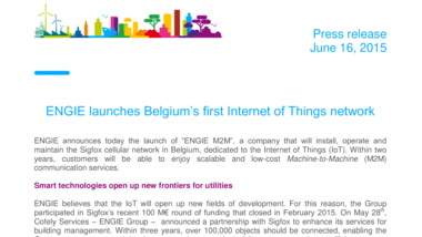 ENGIE launches Belgium’s first Internet of Things network