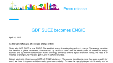 GDF SUEZ becomes ENGIE