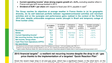 2014 annual results : all financial targets achieved