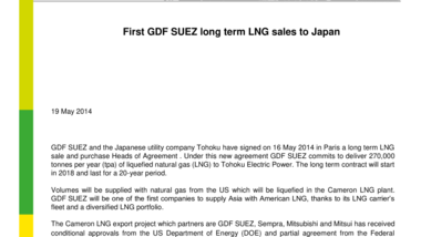 First GDF SUEZ long term LNG sales to Japan
