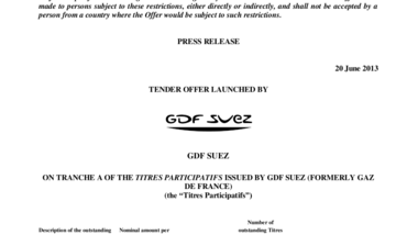 Titres Participatifs - Press Release