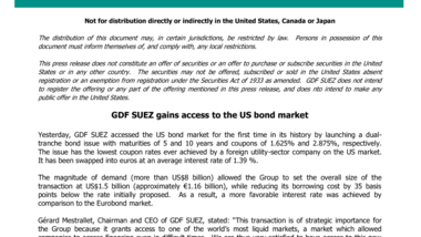GDF SUEZ - US bond market