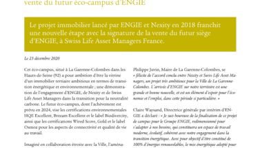 Swiss Life Asset Managers France, ENGIE et Nexity concluent la vente du futur éco-campus d’ENGIE.pdf