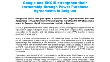 PR ENGIE GOOGLE PPA BELGIUM