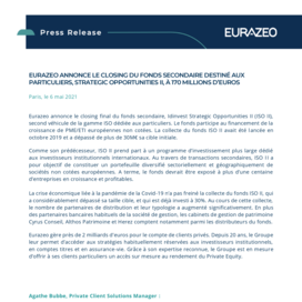CP - Eurazeo annonce le closing du fonds secondaire destiné aux particuliers, Opportunities II, à 170 millions d'euros.pdf