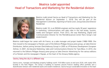 B atrice Judel appointed Head of Transactions and Marketing for