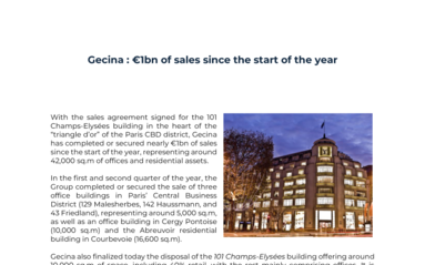 Gecina divests 101 Champs-Elysées building in Paris CBD - CRE Herald