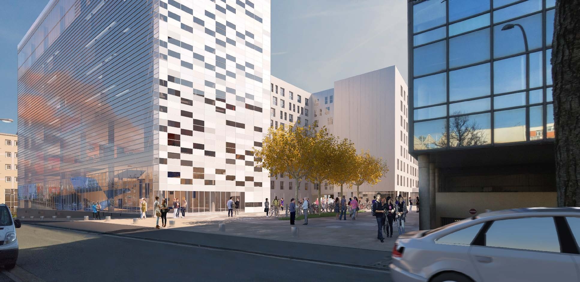 Residence Ivry sur Seine (main entrance) - press image, origin Gecina - copyright Gecina