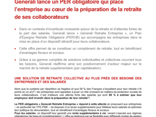 Communiqué de presse Generali Retraite Entreprise