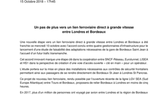progression service ferroviaire londres bordeaux