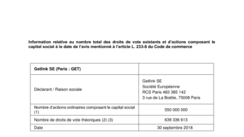droits vote actions au 30 09 2018
