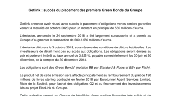 succes du placement des green bonds getlink