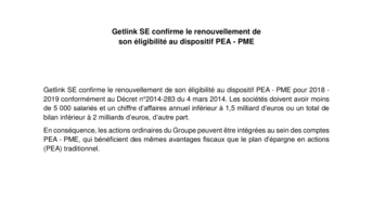 getlink eligibilite au dispositif pea-pme