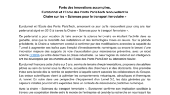Eurotunnel et Ecole des Ponts ParisTech renouvellent Chaire sciences transport ferroviaire