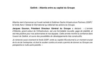 Getlink Atlantia entre au capital du groupe