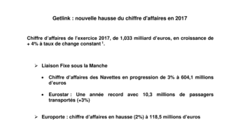 Getlink nouvelle hausse du chiffre d'affaires en 2017