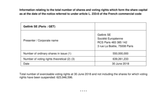 voting rights and shares at 30 06 2018