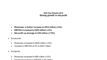 half-year results 2018 getlink