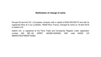 notification of change of name