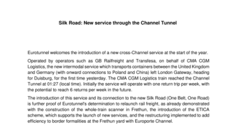 silk road new service through the Channel Tunnel