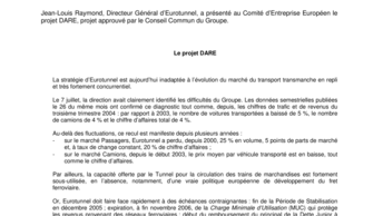 La direction d’Eurotunnel présente les grandes lignes du projet DARE