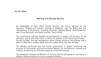 Meeting with Nicolas Sarkozy