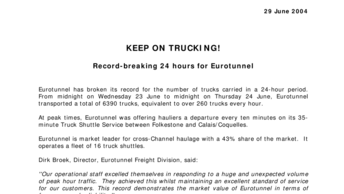 KEEP ON TRUCKING! - Record-breaking 24 hours for Eurotunnel