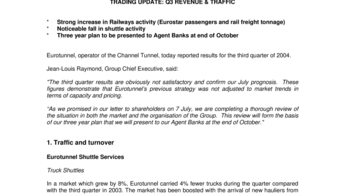 TRADING UPDATE: Q3 REVENUE & TRAFFIC
