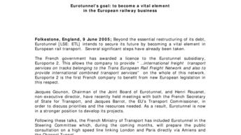 Eurotunnel’s goal: to become a vital element  in the European railway business