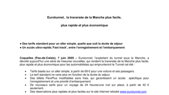 Eurotunnel, la traversée de la Manche plus facile,  plus rapide et plus économique