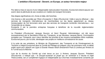 L’ambition d’Eurotunnel : Devenir, en Europe, un acteur ferroviaire majeur