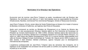 Nomination d’un Directeur des Opérations