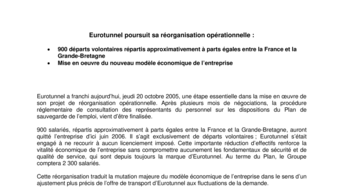 Eurotunnel poursuit sa réorganisation opérationnelle