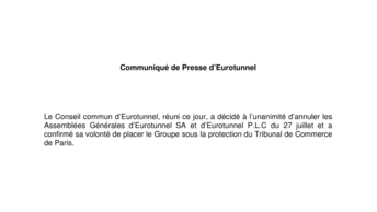 Communiqué de Presse d’Eurotunnel