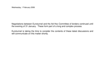 Negotiations with Ad Hoc Committee