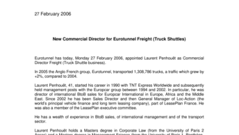 New Commercial Director for Eurotunnel Freight (Truck Shuttles)